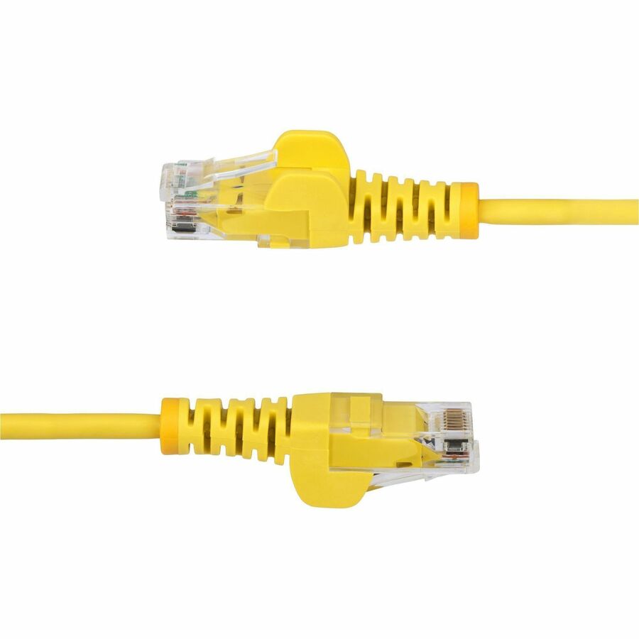 Câble Ethernet CAT6 fin jaune StarTech.com de 30 cm, RJ45 fin sans accroc, UTP, LSZH, cuivre nu 28 AWG, cordon de raccordement réseau fin, testé Fluke N6PAT1YLS