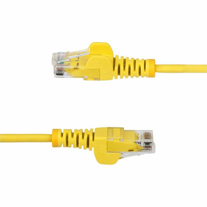 Câble Ethernet CAT6 fin jaune StarTech.com de 30 cm, RJ45 fin sans accroc, UTP, LSZH, cuivre nu 28 AWG, cordon de raccordement réseau fin, testé Fluke N6PAT1YLS