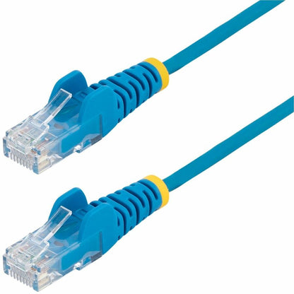 Câble Ethernet CAT6 fin bleu StarTech.com de 1,5 m, RJ45 fin sans accroc, UTP, LSZH, cuivre nu 28 AWG, cordon de raccordement réseau fin, testé Fluke N6PAT5BLS