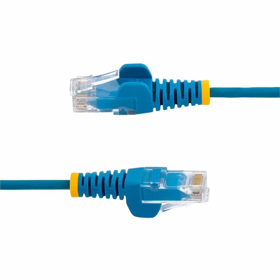 Câble Ethernet CAT6 fin bleu StarTech.com de 1,5 m, RJ45 fin sans accroc, UTP, LSZH, cuivre nu 28 AWG, cordon de raccordement réseau fin, testé Fluke N6PAT5BLS