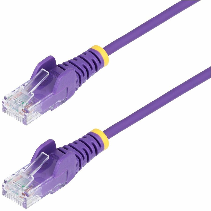 StarTech.com Câble Ethernet CAT6 fin violet de 30 cm, RJ45 fin sans accroc, UTP, LSZH, cuivre nu 28 AWG, cordon de raccordement réseau fin, testé Fluke N6PAT1PLS
