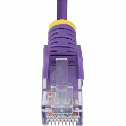 StarTech.com Câble Ethernet CAT6 fin violet de 30 cm, RJ45 fin sans accroc, UTP, LSZH, cuivre nu 28 AWG, cordon de raccordement réseau fin, testé Fluke N6PAT1PLS