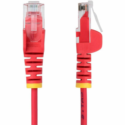 Câble Ethernet CAT6 fin rouge StarTech.com de 3 m, RJ45 fin sans accroc, UTP, LSZH, cuivre nu 28 AWG, cordon de raccordement réseau fin, testé Fluke N6PAT10RDS
