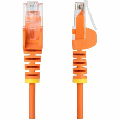 Câble Ethernet CAT6 fin orange de 1,5 m de StarTech.com, RJ45 fin sans accroc, UTP, LSZH, cuivre nu 28 AWG, cordon de raccordement réseau fin, testé Fluke N6PAT5ORS