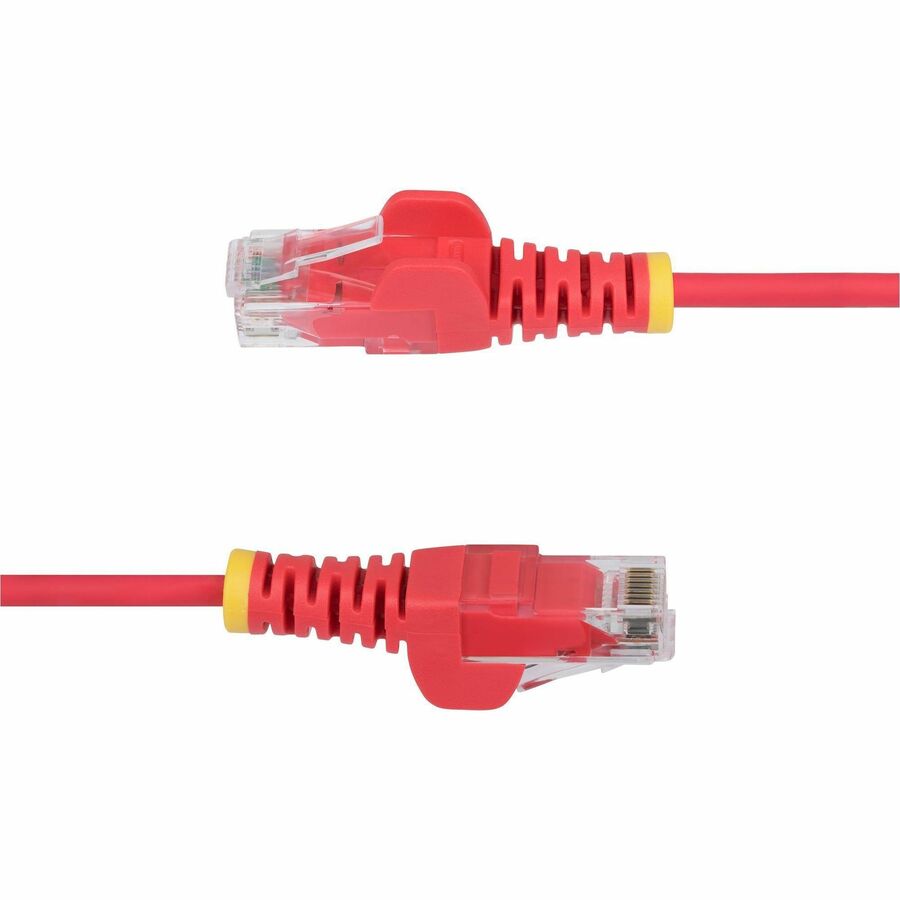 StarTech.com Câble Ethernet CAT6 fin rouge de 30 cm, RJ45 fin sans accroc, UTP, LSZH, cuivre nu 28 AWG, cordon de raccordement réseau fin, testé Fluke N6PAT1RDS