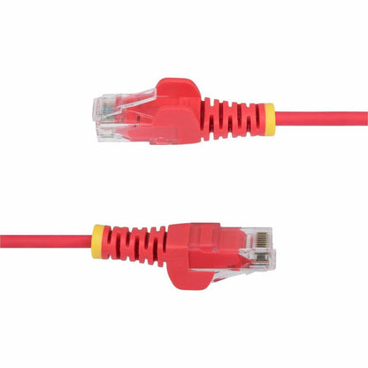 StarTech.com Câble Ethernet CAT6 fin rouge de 30 cm, RJ45 fin sans accroc, UTP, LSZH, cuivre nu 28 AWG, cordon de raccordement réseau fin, testé Fluke N6PAT1RDS