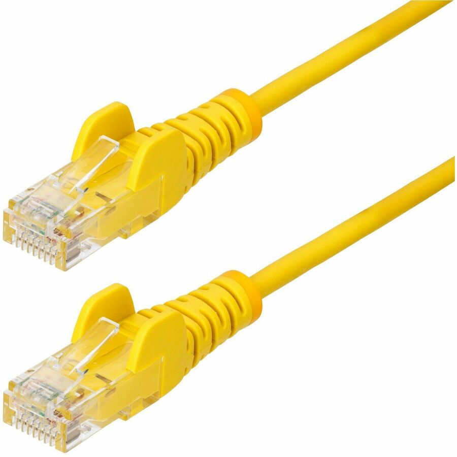 Câble Ethernet CAT6 fin jaune StarTech.com de 3 m, RJ45 fin sans accroc, UTP, LSZH, cuivre nu 28 AWG, cordon de raccordement réseau fin, testé Fluke N6PAT10YLS