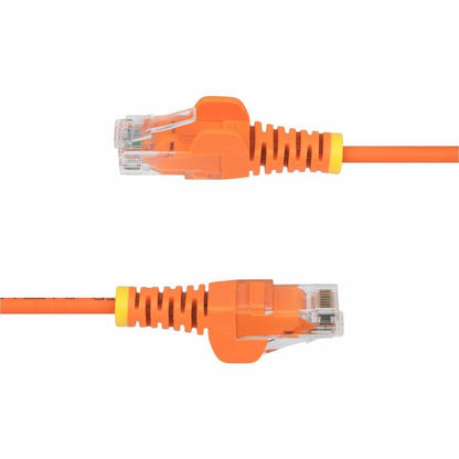 Câble Ethernet CAT6 fin orange StarTech.com de 30 cm, RJ45 fin sans accroc, UTP, LSZH, cuivre nu 28 AWG, cordon de raccordement réseau fin, testé Fluke N6PAT1ORS