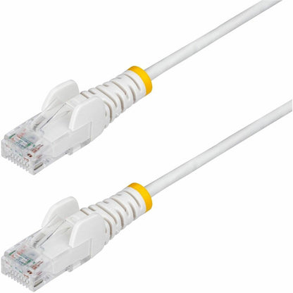 StarTech.com Câble Ethernet CAT6 fin blanc de 30 cm, RJ45 fin sans accroc, UTP, LSZH, cuivre nu 28 AWG, cordon de raccordement réseau fin, testé Fluke N6PAT1WHS