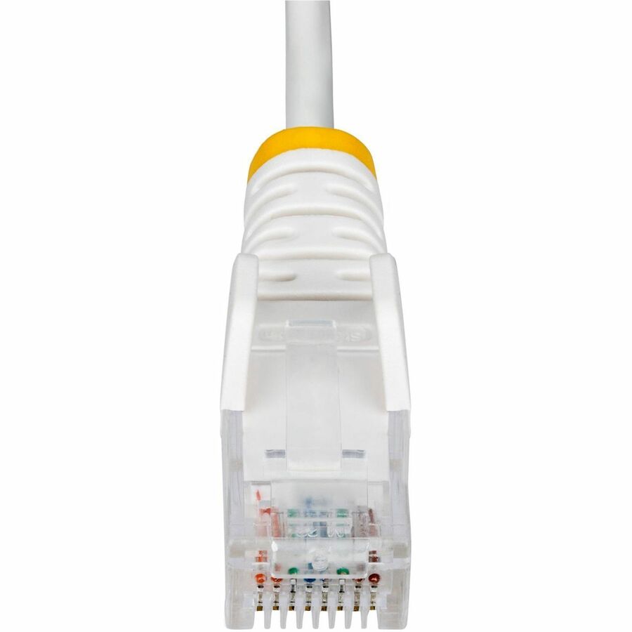 StarTech.com Câble Ethernet CAT6 fin blanc de 30 cm, RJ45 fin sans accroc, UTP, LSZH, cuivre nu 28 AWG, cordon de raccordement réseau fin, testé Fluke N6PAT1WHS