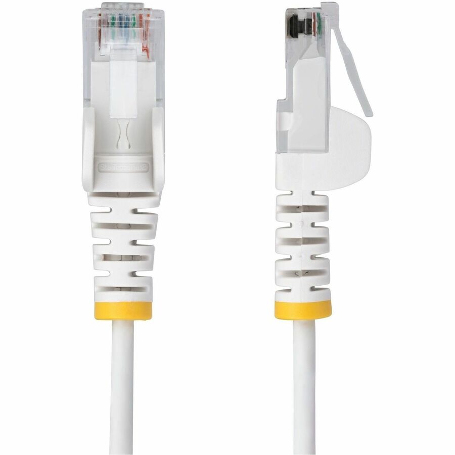 StarTech.com Câble Ethernet CAT6 fin blanc de 30 cm, RJ45 fin sans accroc, UTP, LSZH, cuivre nu 28 AWG, cordon de raccordement réseau fin, testé Fluke N6PAT1WHS