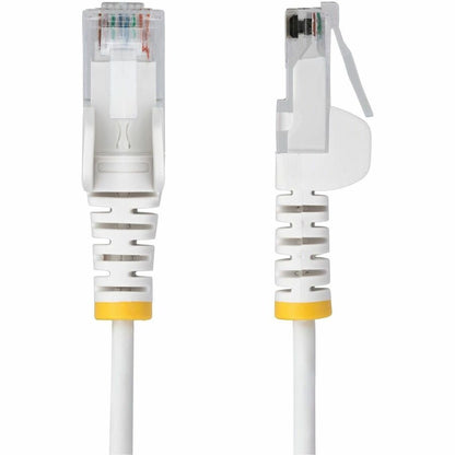 StarTech.com Câble Ethernet CAT6 fin blanc de 30 cm, RJ45 fin sans accroc, UTP, LSZH, cuivre nu 28 AWG, cordon de raccordement réseau fin, testé Fluke N6PAT1WHS