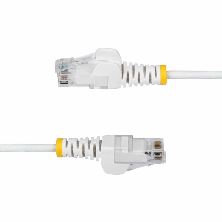 StarTech.com Câble Ethernet CAT6 fin blanc de 30 cm, RJ45 fin sans accroc, UTP, LSZH, cuivre nu 28 AWG, cordon de raccordement réseau fin, testé Fluke N6PAT1WHS