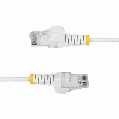 StarTech.com Câble Ethernet CAT6 fin blanc de 30 cm, RJ45 fin sans accroc, UTP, LSZH, cuivre nu 28 AWG, cordon de raccordement réseau fin, testé Fluke N6PAT1WHS