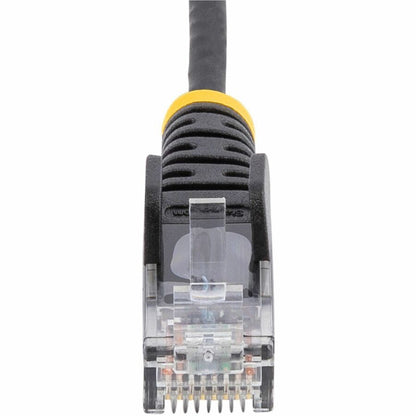 StarTech.com 25ft Black Slim CAT6 Ethernet Cable, Slim Snagless RJ45, UTP, LSZH, 28AWG Bare Copper, Slim Network Patch Cord, Fluke Tested N6PAT25BLKS