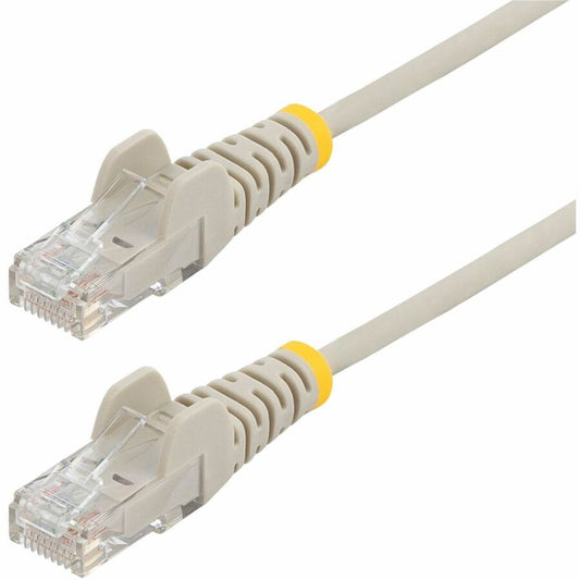 Câble Ethernet CAT6 fin gris StarTech.com de 7,6 m, RJ45 fin sans accroc, UTP, LSZH, cuivre nu 28 AWG, cordon de raccordement réseau fin, testé Fluke N6PAT25GRS