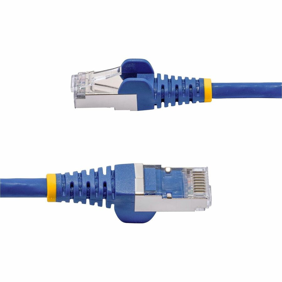 Câble Ethernet CAT8 bleu StarTech.com de 1,8 m, RJ45 anti-accroc, 25G/40G 2 000 MHz, PoE 100 W, S/FTP, cuivre nu pur 26 AWG, cordon de raccordement réseau LSZH NLBL-6F-CAT8-PATCH
