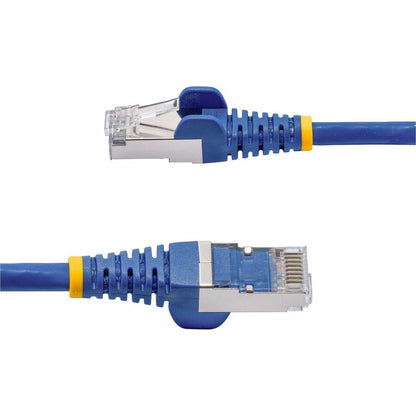 Câble Ethernet CAT8 bleu StarTech.com de 1,8 m, RJ45 anti-accroc, 25G/40G 2 000 MHz, PoE 100 W, S/FTP, cuivre nu pur 26 AWG, cordon de raccordement réseau LSZH NLBL-6F-CAT8-PATCH