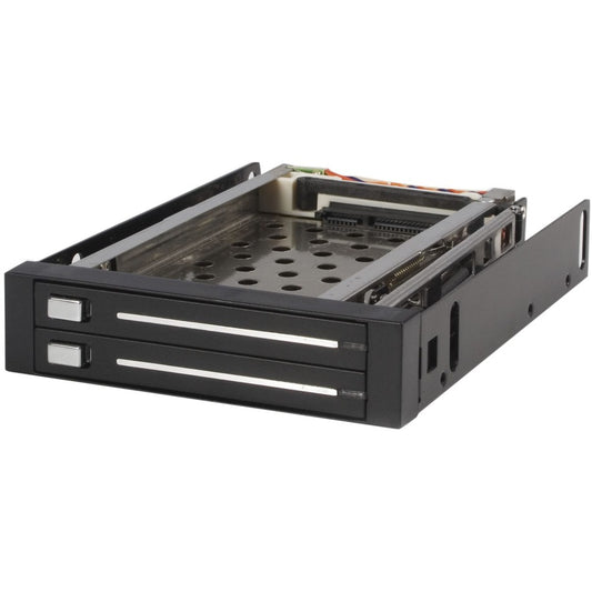 StarTech.com Adaptateur de baie de stockage pour rack mobile SATA sans plateau pour 2 disques 2,5 pouces - Noir HSB220SAT25B
