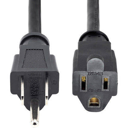 StarTech.com Rallonge courte de 0,3 m (1 pi), cordon d'extension noir NEMA5-15R vers NEMA5-15P, 13 A 125 V, 16 AWG, câble d'extension d'alimentation pour ordinateur PAC101