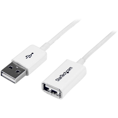 StarTech.com Câble d'extension USB 2.0 A vers A - M/F - Blanc - 1 m - USBEXTPAA1MW