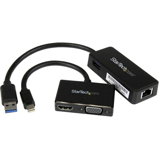 Kit adaptateur 2 en 1 pour Surface Pro de StarTech.com - Accessoires pour Surface Pro - Adaptateur Mini DisplayPort pour Surface Pro - Adaptateur Ethernet pour Surface MSTS3MDPUGBK