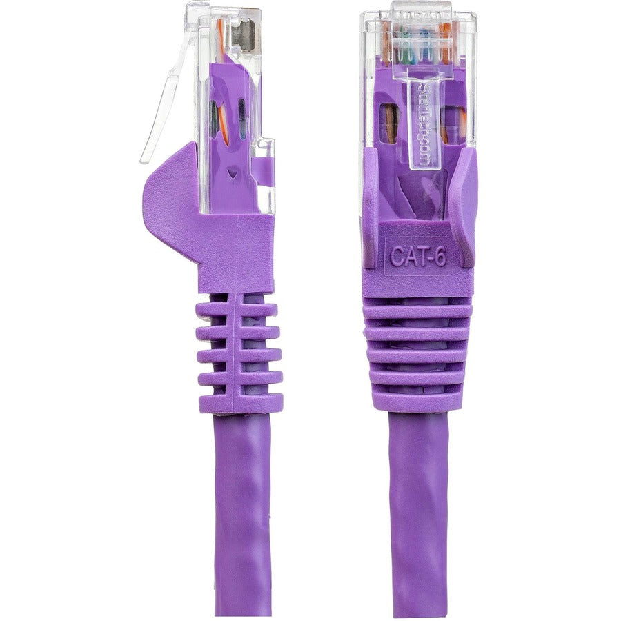 Câble Ethernet CAT6 StarTech.com de 15,2 cm - Gigabit sans accroc violet - 100 W PoE UTP 650 MHz Cordon de raccordement de catégorie 6 Câblage certifié UL/TIA N6PATCH6INPL