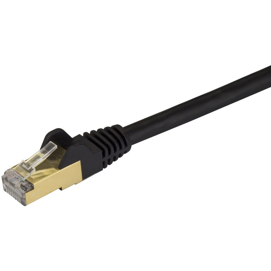 Câble Ethernet CAT6a StarTech.com de 9,1 m - Cordon de raccordement PoE 10 Gigabit de catégorie 6a blindé sans accroc 100 W - 10 Gb - Câblage certifié UL/TIA C6ASPAT30BK