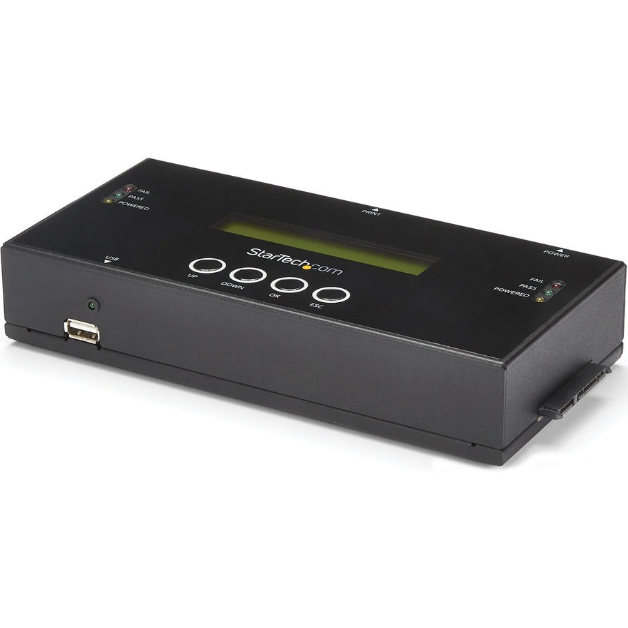 StarTech.com Duplicateur et effaceur de disque dur autonome 1:1, cloneur/copieur de disque dur/SSD SAS/SATA et effaceur/désinfecteur/nettoyeur de disque, sans outil SATSASDUPE11