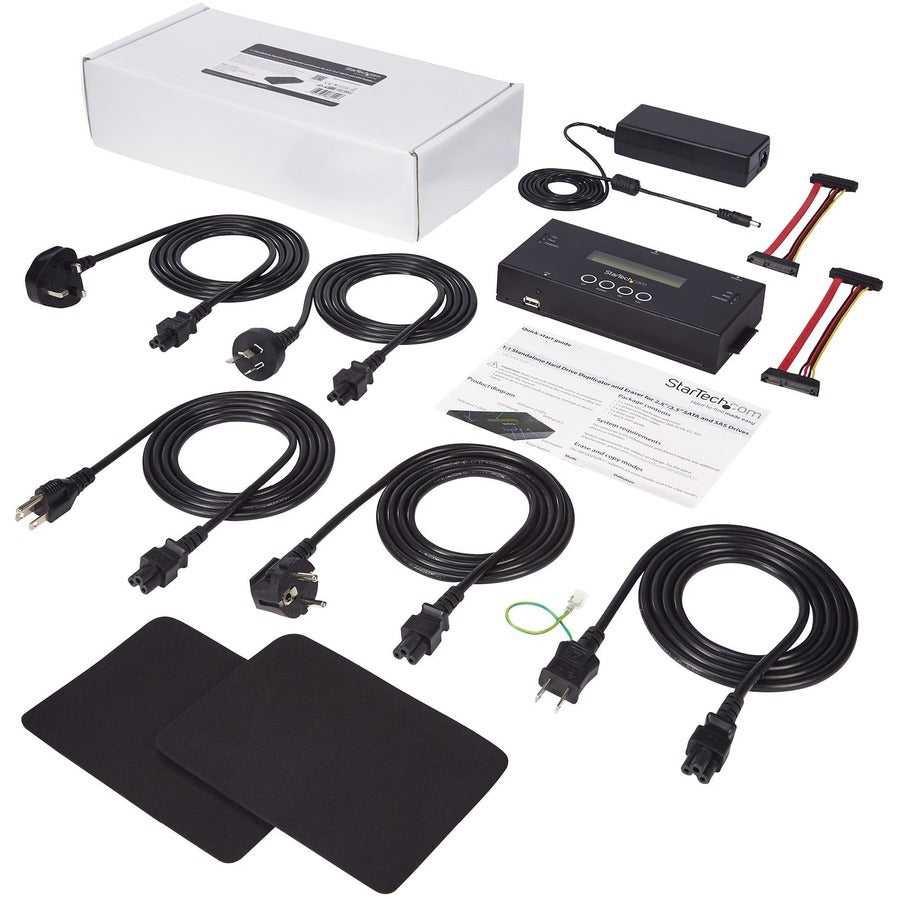StarTech.com Duplicateur et effaceur de disque dur autonome 1:1, cloneur/copieur de disque dur/SSD SAS/SATA et effaceur/désinfecteur/nettoyeur de disque, sans outil SATSASDUPE11