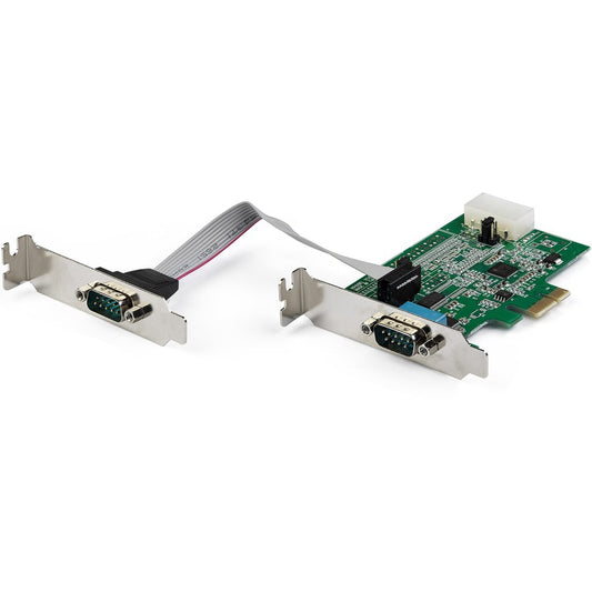 StarTech.com Carte adaptateur série PCI Express RS232 à 2 ports - Carte contrôleur série PCIe DB9 16950 UART - Profil bas - Windows et Linux PEX2S953LP
