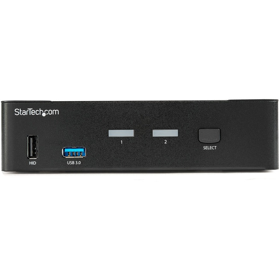 StarTech.com Commutateur KVM DisplayPort à 2 ports - 4K 60 Hz - Écran unique - Commutateur KVM USB UHD DP 1.2 avec hub USB 3.0 et audio - Conforme TAA SV231DPU34K