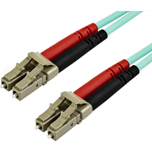 Câble de raccordement à fibre optique duplex multimode LC vers LC OM3 de 15 m de StarTech.com - Aqua - 50/125 - Câble à fibre optique LSZH - 10 Gb (A50FBLCLC15) A50FBLCLC15