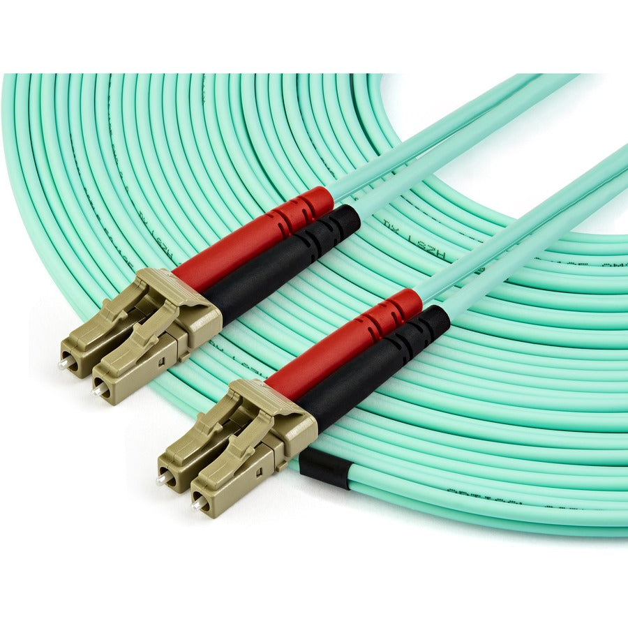 Câble de raccordement à fibre optique duplex multimode LC vers LC OM3 de 15 m de StarTech.com - Aqua - 50/125 - Câble à fibre optique LSZH - 10 Gb (A50FBLCLC15) A50FBLCLC15