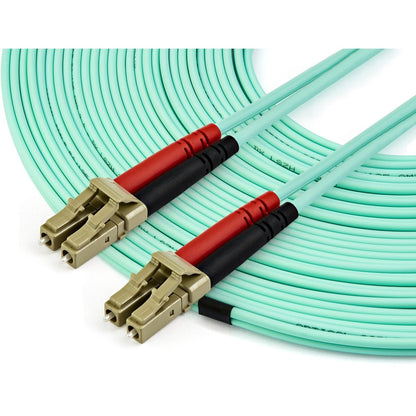 Câble de raccordement à fibre optique duplex multimode LC vers LC OM3 de 15 m de StarTech.com - Aqua - 50/125 - Câble à fibre optique LSZH - 10 Gb (A50FBLCLC15) A50FBLCLC15