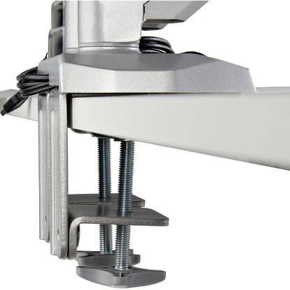 StarTech.com Support de bureau pour deux écrans avec USB et audio 3,5 mm, pince de bureau, support VESA ergonomique pour écrans jusqu'à 32 pouces (17,6 lb/8 kg) ARMSLIMDUOS