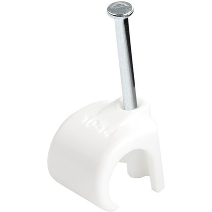 StarTech.com Lot de 100 clips de câble XL avec clou - Pinces à clouer réutilisables - Clips de montage/maintien de cordon - Attaches de câbles blanches TAA CBMNMCC4