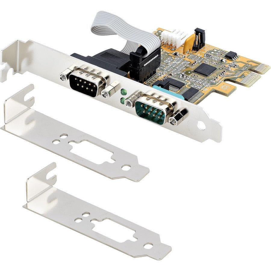 StarTech.com Carte série PCI Express à 2 ports, carte série double port PCIe vers RS232 (DB9), UART 16C1050, rétention COM, Windows et Linux 21050-PC-SERIAL-CARD