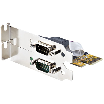 StarTech.com Carte série PCI Express à 2 ports, carte série double port PCIe vers RS232 (DB9), UART 16C1050, rétention COM, Windows et Linux 21050-PC-SERIAL-CARD