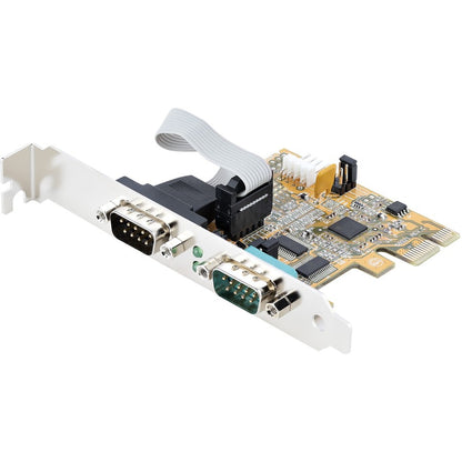 StarTech.com Carte série PCI Express à 2 ports, carte série double port PCIe vers RS232 (DB9), UART 16C1050, rétention COM, Windows et Linux 21050-PC-SERIAL-CARD