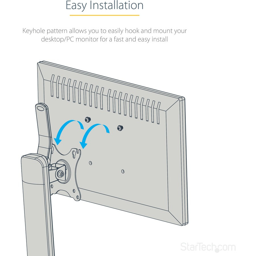 StarTech.com Support d'écran simple autoportant, support de bureau ergonomique réglable en hauteur, pour écrans à montage VESA jusqu'à 32 pouces (15 lb) FPPNEUSTND