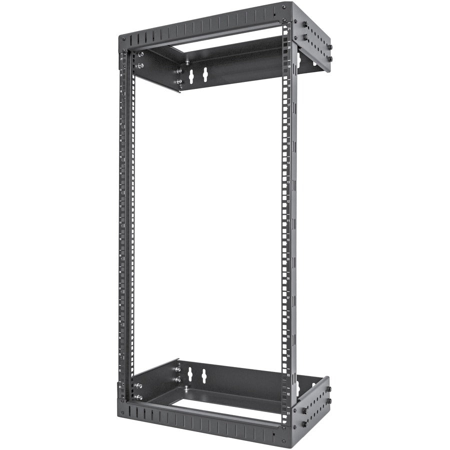 StarTech.com Rack réseau mural robuste à 2 montants 21U, rack serveur à cadre ouvert de 19 pouces avec profondeur réglable, rack de données pour équipement informatique ~ RACK-21U-20-WALL-OA