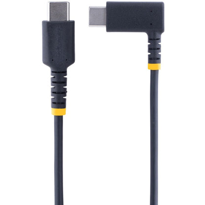 StarTech.com Câble de charge USB C à angle droit de 30 cm, 60 W PD 3 A, câble USB-C à charge rapide robuste, fibre aramide robuste et durable R2CCR-30C-USB-CABLE