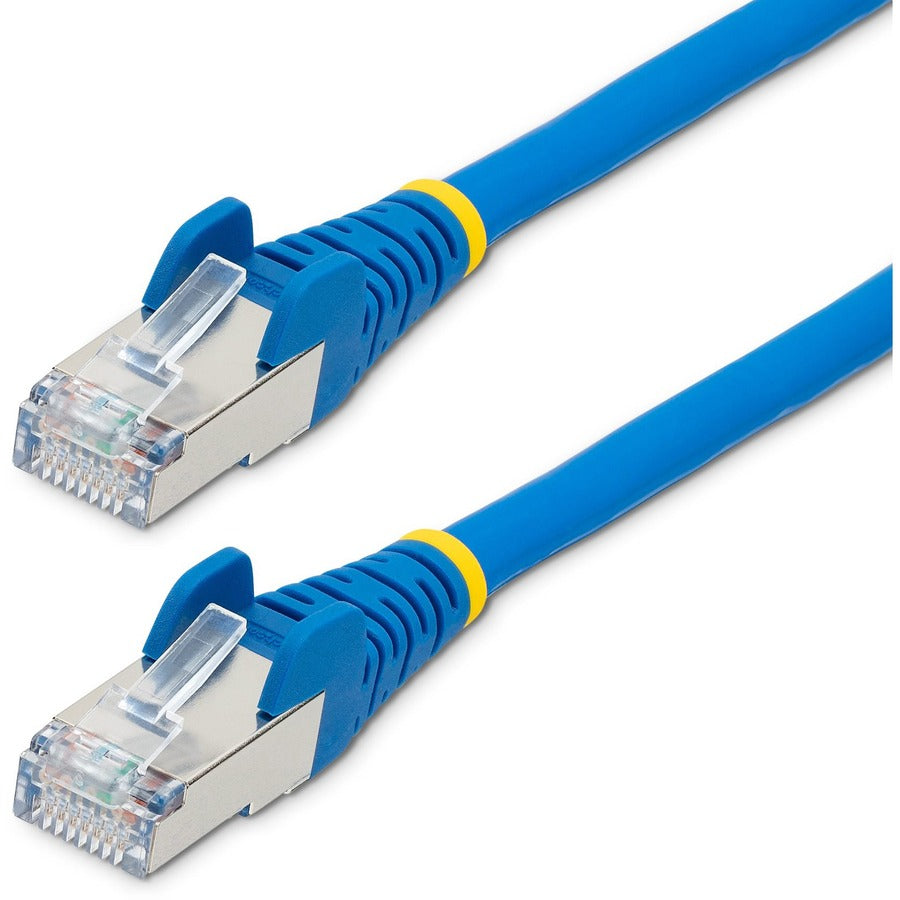 StarTech.com Câble Ethernet CAT6a de 3 m, bleu, faible émission de fumée et zéro halogène (LSZH), 10 GbE, 100 W, PoE, S/FTP, cordon de raccordement réseau RJ-45 anti-accroc NLBL-10F-CAT6A-PATCH