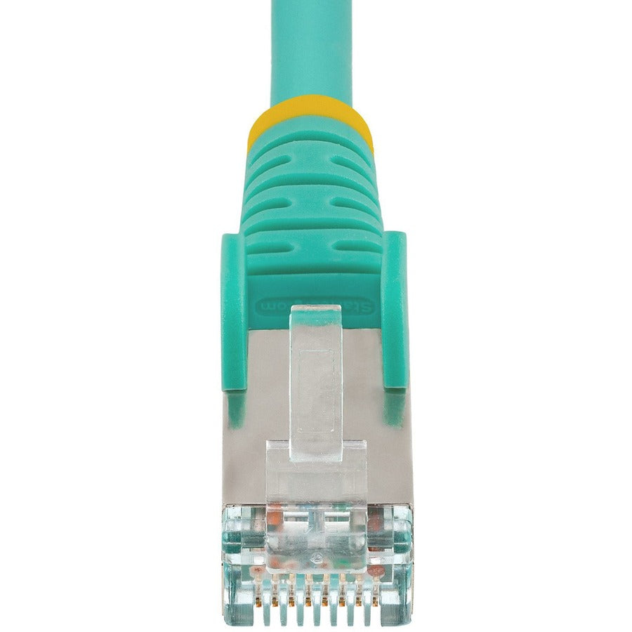 StarTech.com Câble Ethernet CAT6a de 6 m, Aqua, faible émission de fumée et zéro halogène (LSZH), 10 GbE, 100 W, PoE, S/FTP, cordon de raccordement réseau RJ-45 anti-accroc NLAQ-20F-CAT6A-PATCH