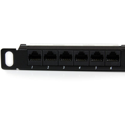 Panneau de brassage StarTech.com 24 ports 0,5U Cat5e - Panneau de brassage Ethernet RJ45 Cat 5e 110 à montage en rack PANELHU24