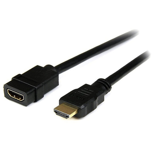 StarTech.com Câble d'extension HDMI 2 m, câble HDMI mâle vers femelle, rallonge de câble HDMI 4K, câble HDMI 4K UHD avec Ethernet M/F, HDMI 1.4 HDEXT2M