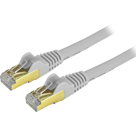 Câble Ethernet CAT6a StarTech.com de 30 cm - Cordon de raccordement PoE 10 Gigabit catégorie 6a blindé anti-accroc RJ45 100 W - 10 GbE gris certifié UL/TIA C6ASPAT1GR