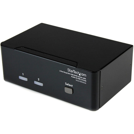 StarTech.com Commutateur KVM USB double DVI à 2 ports avec audio et hub USB SV231DD2DUA