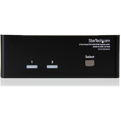 StarTech.com Commutateur KVM USB double DVI à 2 ports avec audio et hub USB SV231DD2DUA